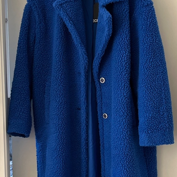 Pieces Pcnola teddy coat Cobalt blue NWT - Picture 13 of 16